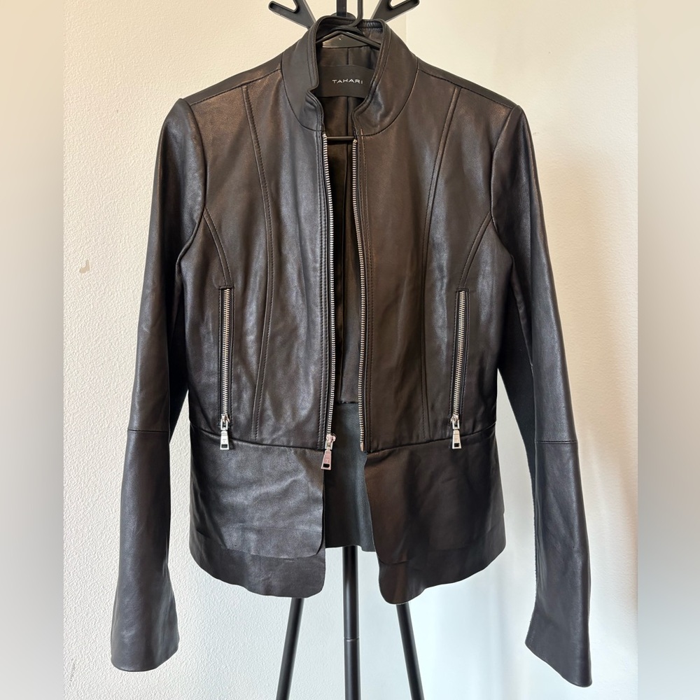Tahari Leather Jacket for Women - Small